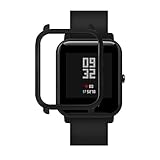 SIKAI Erwachsener Schützen Shell für Huami Amazfit Bip (Begriffsklärung) Younth Armbanduhr Smart Watch Quadrat Slim Colorful Rahmen PC Case Cover (Schwarz)