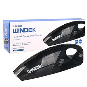 WINDEK 1001 Powerful Car Vacuum Cleaner 3000 Pa DC 12V Featherweight Multi-Functional and Highly Portable Machine (100 W, Black), Universal