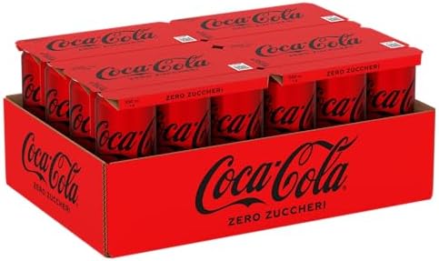 Coca-Cola Zero Zuccheri, Tutto il Gusto della Formula Coca-Cola Senza Calorie, Lattina 100% riciclabile - 24 Lattine da 330 ml