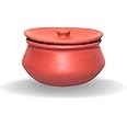 ThinKraft | Terracotta Clay Pot with Lid for Curd, Yogurt Bowl | Mitti Dahi Handi, Earthenware, Brown (500 ML)