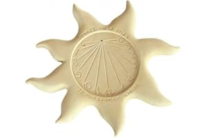 QEM Cadran Solaire Motif Soleil Pierre Naturelle vieillie 40cmx40cm