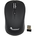 Goldfinch Wireless Mouse, 2.4 GHz with USB Mini Receiver, Optical Tracking, 12-Months Battery Life, Ambidextrous PC/Mac/Laptop - Black