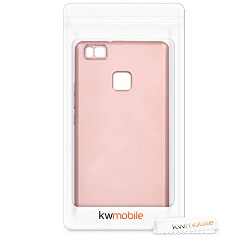 kwmobile Funda para Huawei P9 Lite - Carcasa  Doble  de  TPU  - Case de  ambas Caras  para m  vil en  Oro Rosa Metalizado 