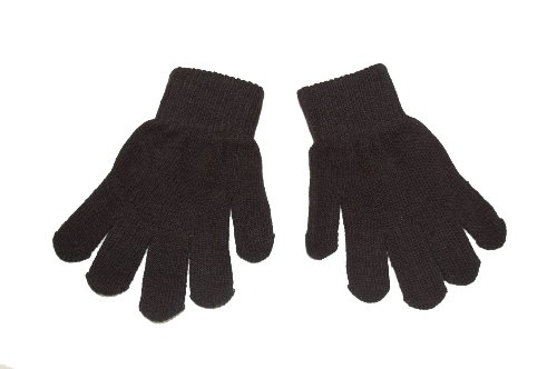 Baby toddler magic knitted gloves. Available in 6 colours; black, hot pink, navy blue, pale blue, red and winter white. (Black)