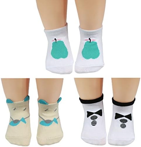 KF Baby Boys Non-Skid Cotton Socks Value Pack, 3 pairs, Infants to Toddlers