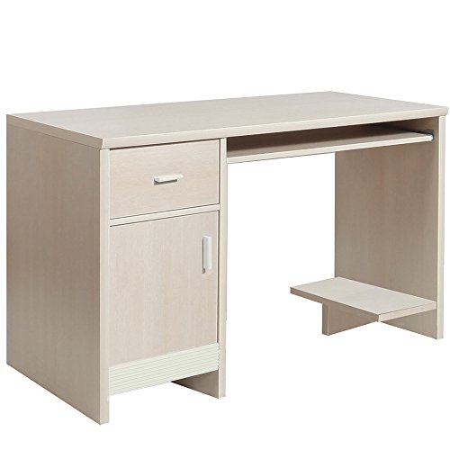 Furniture To Go Fanfair 1-Door 1-Drawer Desk with Melamine, 126 x 76 x 60 cm, Cream