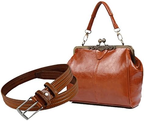 Juwe Moden Women's JUWE Geschenkset 71172 503123/95 Top-Handle Bag Brown BROWN Gürtel 95 cm