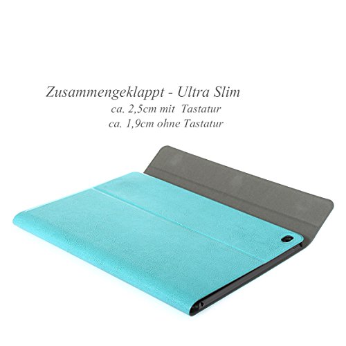 iPad 2 3 4 Deutsche Bluetooth Tastatur,CoastaCloud Ultra-Thin QWERTZ Deutsche Bluetooth Tastatur Keyboard Case für Apple iPad 2 (A1395 A1396 A1397) ; iPad 3 (A1416 A1430 A1403); iPad 4 (A1458 A1459 A1460)Azurblau - 6