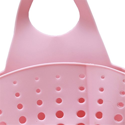HENGSONG Hängende Aufbewahrungsbox Rack Korb Schwamm Wasche Tuch Toilettenseife Regal Organizer Küche Badezimmer Gadgets Spüle Storage Korb (Rosa) - 5