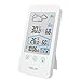 Produktbild Wetterstation, HOCOSY Funk-Wetterstation, Multifunktionsthermometer und Hyprometer mit Außensensor, Großem LCD-Bildschirm, Wecker, 100 Meter Sendeentfernung Weiß