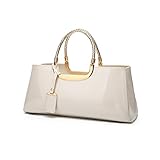 Größe und Details: Länge: ca. 34cm, Breite: 11cm, Höhe: 15cm, Hand: 10CM,Es kann leicht Ihre Gebrauchswaren wie Geldbörse, Regenschirm, Kosmetikum, IPAD, Brille, Handy, Papier, Schlüssel, Mobilnetzanschluss usw. annehmen. Die Ordnung und Sauberkeit aller Waren können gewahrt werden. In der Tasche liegt das schöne regelbare Schulterband. Sie können nach der Situation mit Handy mitnehmen, mit einzelner Schulter oder beiden Schultern oder über die Schulter tragen.