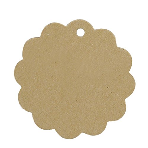 Hosaire 100 Etikett Runde Form Kraftpapier Tags Selbstgestalten Anhänger Etiketten DIY Deko Hochzeit Party Etikett Preisschild Schilder Geschenk Anhänger Kofferanhänger Label,6 cm - 2