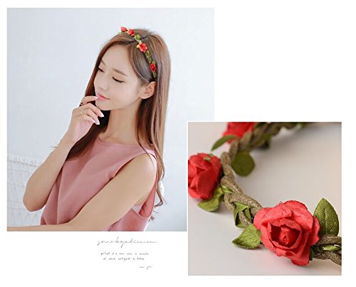 WTB Girls Flower Fairy Bohemian Braid Wedding Beach Tiara Crown hair headband (12pcs mixed color) - 5