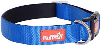 Ruff Ruff 2 YEAR GUARANTEE Premier Luxury Neoprene Padded Durable Pet Dog Collar (Admiral Blue S-M 25-43cm x 2.5cm)
