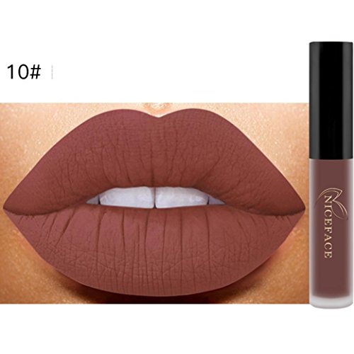 Beliebter Lippenstift, Yogogo Lip Matte Liquid Lipstick Wasserdichte Lip Gloss Make-up (#10)