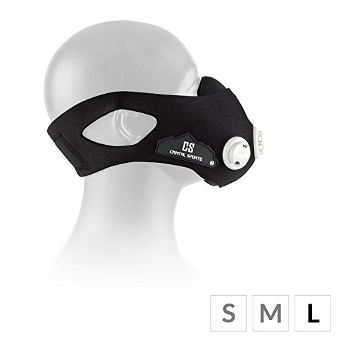 CAPITAL SPORTS Breathor Ausdauer Trainings-Maske Höhentraining Atemmaske für Bergsteiger (verschiedene Größen, Gewicht ca 140g, 7 Aufsätze, Simulation von Höhen zwischen 900 und 5500 m) schwarz - 4