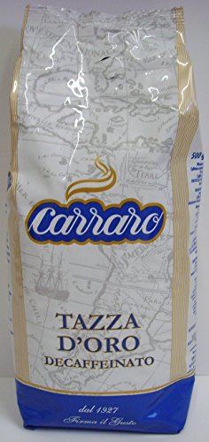 Carraro Tazza d'Oro decaffeinato DEK entcoffeiniert 500g Bohne