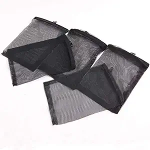 Powkoo Aquarium Filter Media Bags Mesh Bags with Zipper for Activated Carbon, Bio-Ball, Ceramic Rings, Ammonia Remover (7