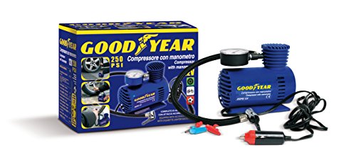 Goodyear 77364 Compressore con Manometro 250 PSI 12 V, Blu