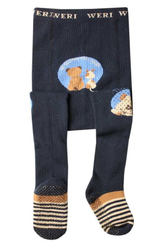 Weri Spezials Baby-Unisex ABS Terry Sole Anti Non Slip Friends Tights 18-24 Months Marine