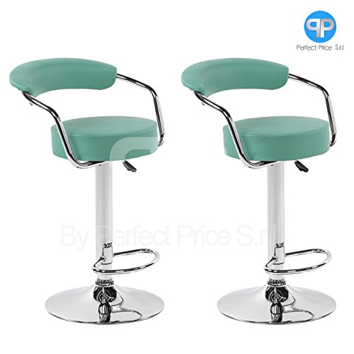 Par 2 Taburetes de sintética Bar Sillas restaurante taburete giratorio Altura regulable