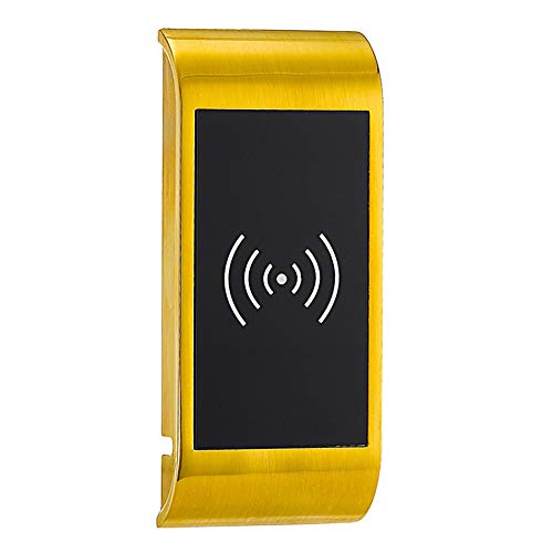 Preisvergleich Produktbild Smart Lock Set – Automatischer Rückprall, elektronisch, wasserdicht, mit Kettenschlüssel + Armband + FOB Karte, Spa Center Gym Cabinet Locker, Gold, Free Size