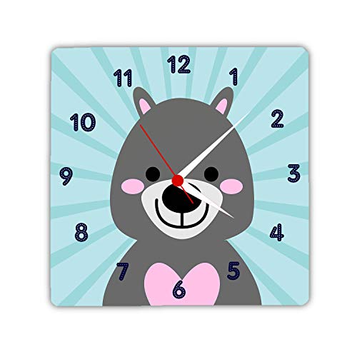 Designer Panda, Cute Bear Printed Light Weight Wall Clock for Kids Room Decor 8 inches