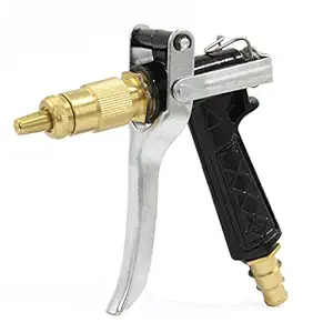 LAFILLETTE High Pressure Brass Hose Nozzle Adjustable Water Spray Gun for car Motorbike and Any Vehicle Cleaning, for Gardening, for Washing with Hose