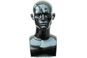 Forever Young UK Black Glossy Professional Male Mannequin Head for Display Headset, Headphone, Game Console, Hats, Wigs Jewellery