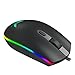 Produktbild Tsutou Computer Mouse Ergonomic 1600 Einstellbare DPI LED Hintergrundbeleuchtung einfache Schwarze Maus für die Arbeit (Color : Black)