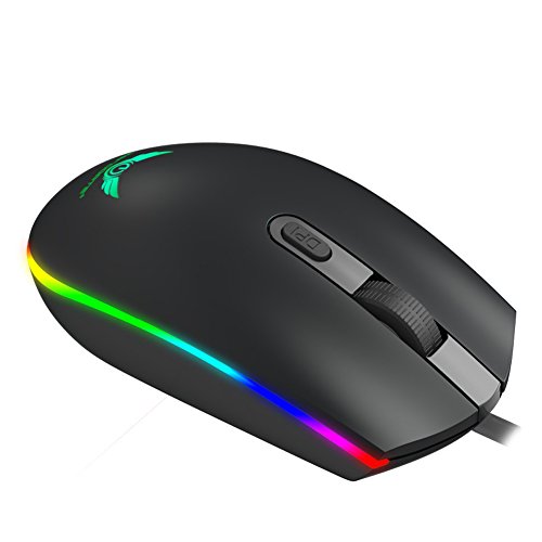 Preisvergleich Produktbild Tsutou Computer Mouse Ergonomic 1600 Einstellbare DPI LED Hintergrundbeleuchtung einfache Schwarze Maus für die Arbeit (Color : Black)