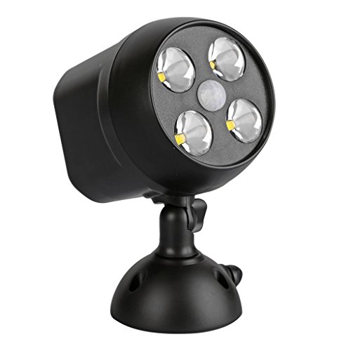 NICREW 600Lumen Outdoor LED Security Light, Battery Powered Wireless
