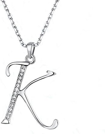 925 Sterling Silver Initial Pendant CZ Charm