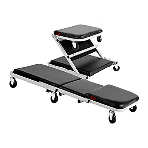 Chariot de garagiste Dirty Pro Tools - 119,4 cm - 2 en 1 - En acier, pliable, 7 roulettes - Pour mécanicien et garagiste