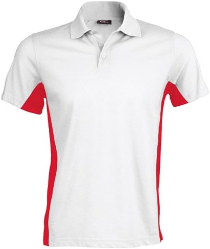 Kariban Mens Short Sleeve Flag Polo Shirt (Dual Colour) (L) (White/Red)