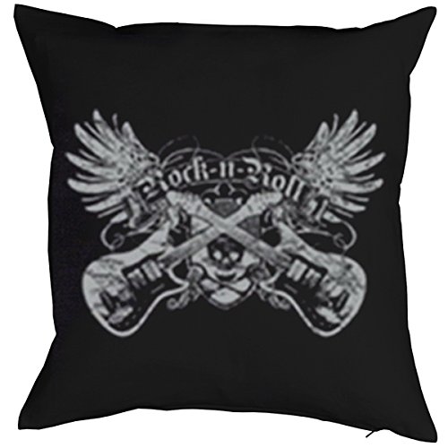 Coole Geschenkidee für Biker Kissen Sofakissen: Rock-n-Roll - Kissen mit Füllung Fb:schwarz