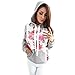 Produktbild Kapuzenpullover Langarm Damen Sunday Langärmliges Blumendruck Hoodie Sweatshirt Tops Bluse (M, Grau)