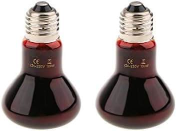 MagiDeal 2pcs E27 Reptile Heating Lamp UVA Infrared Night View Terrarium Night Light Bulb - 75W, 63x105mm