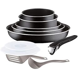 Tefal L2009802 Set de poêles et casseroles - Ingenio 5 Essential Noir Set 10 Pièces - Tous feux sauf induction