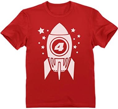 Gift for Four Year Old Boy / Girl 4th Birthday Space Stars Rocket Kids T-Shirt