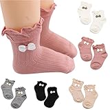 Mitlfuny Unisex Baby Kinder Jungen Zubehör Säuglingspflege,5 Paar Baby Kinder Mädchen bequeme niedliche Baumwollsockenhausschuhe Söckchen