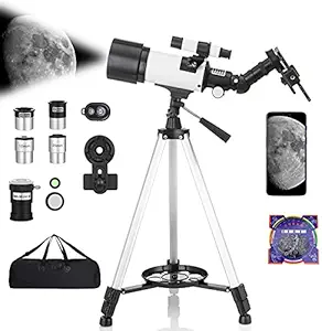 Frixen Telescope for Kids Beginners 70mm Astronomical Telescope with Tripod and Finderscope (F30070mm)