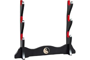 Z-fiber Supporto per Spada Supporto per Katana Imbottito Giapponese Supporto per espositore per Samurai Tanto Sword Tai Chi,3 Tier