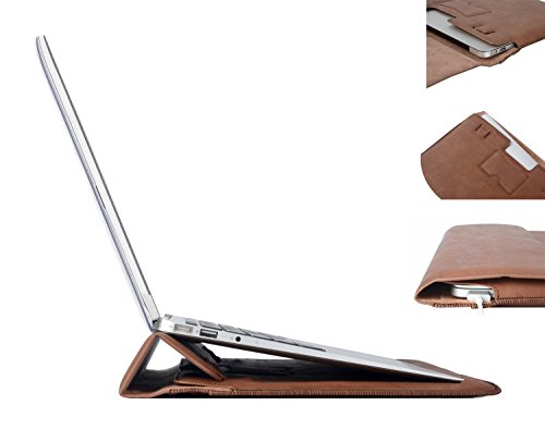 MOSISO Macbook Air   Pro 13 Laptop H  lle Sleeve  Premium PU Leder Laptop case Schutzh  lle Tasche mit Standfunktion f  r MacBook Air 13 Zoll und Macb