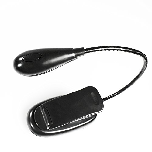 COM-FOUR® LED Leselampe,Reiselampe, Still Licht, Klemmleuchte mit Standplatz, Arbeitsplatzleuchte, LED Leselampe mit Klammer für eBook klemmbar, mit Schwanenhals ca 21 cm - 2