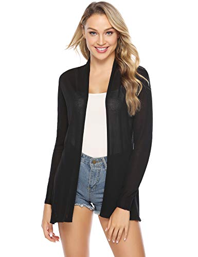 Abollria Cárdigan Largo Elegante con Manga Larga para Mujer Chaqueta Ligero para Primavera y Verano