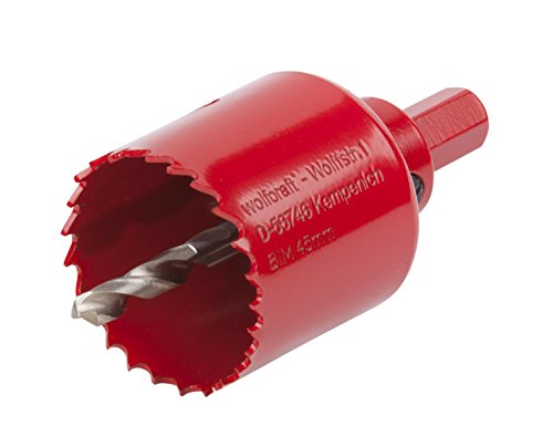 Wolfcraft 5470000 1 Lochsäge BiM ø 45 mm inklusiv Schaft und Bohrer