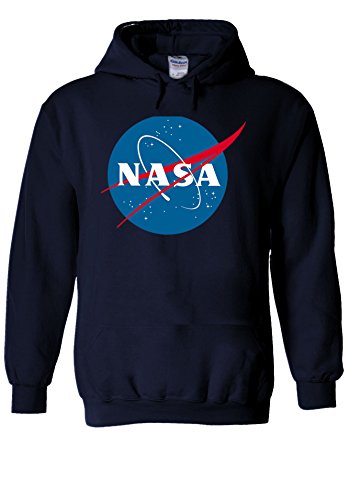 Nasa National Space Administration Logo Navy Men Women Unisex Hooded Sweatshirt Hoodie-XXL