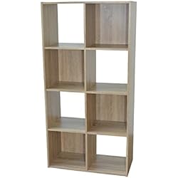 Alsapan Compo Meuble de Rangement 8 Casiers Bibliothèque Etagères Cubes Chêne 62 x 30 x 121 cm