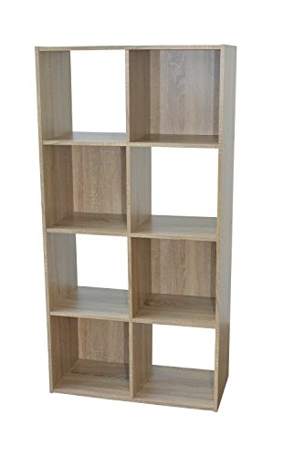 Alsapan Compo Meuble de Rangement 8 Casiers Bibliothèque Etagères Cubes Chêne 62 x 30 x 121 cm